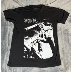 Chainsaw Man Shirt Mens Large Black Crunchyroll Denji Anime Graphic Tee